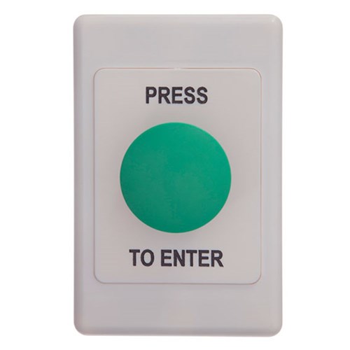 Neptune Press to Enter Green Mushroom Button with White GPO Faceplate - ACTN2BMGENT