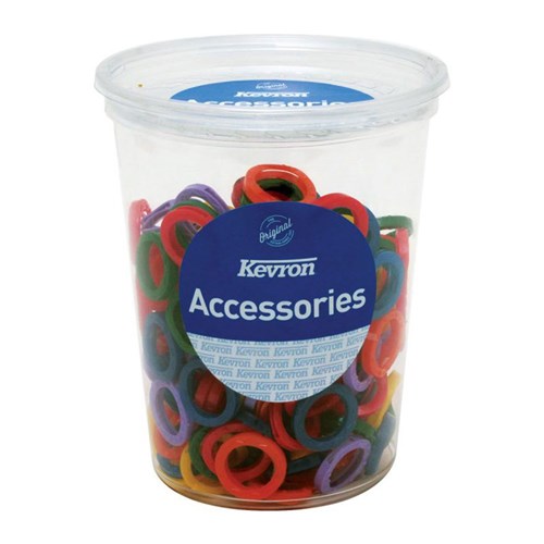 Keyron Key Head Rings in Assorted Colours Tub of 200 - AL1052 TB