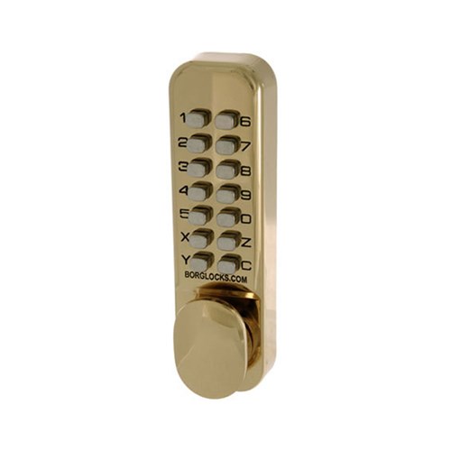 Borg Part 2000 Series Knob Keypad Polished Brass - BL2000KPB