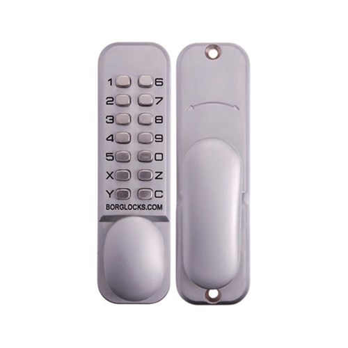 Borg Mechanical Digital Door Lock with Knob and Holdback Satin Chrome - BL2200SC