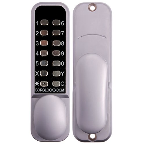 Borg Mechanical Digital Door Lock with Knob Easicode Pro and Holdback Satin Chrome - BL2201SCECP