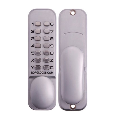 Borg Mechanical Digital Door Lock with Knob Holdback and 28mm Mortice Latch Satin Chrome - BL2202SC