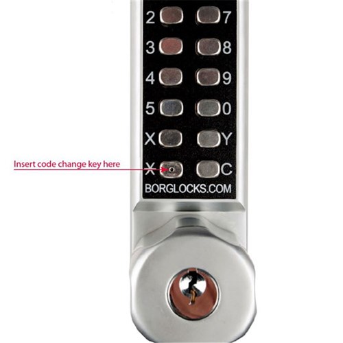 Borg Mechanical Digital Door Lock with Knob Key Override and Easicode Pro Satin Chrome - BL2701SCECP