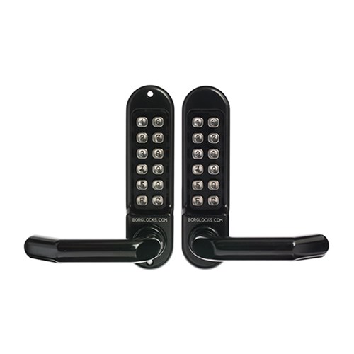 Borg Mechanical Digital Door Lock with Lever Back to Back Keypads Marine Grade Black - BL5051MGPRO