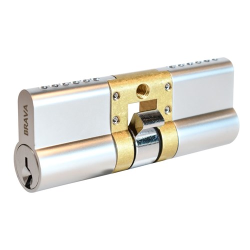 BRAVA Metro 905551 Modular Fixed Cam Double Cylinder LW5 Profile KD Satin Chrome