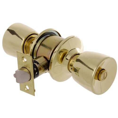 BRAVA Urban Cylindrical Tulip Entrance Knob Set with Adjustable 60/70mm Polished Brass - BRC6700B