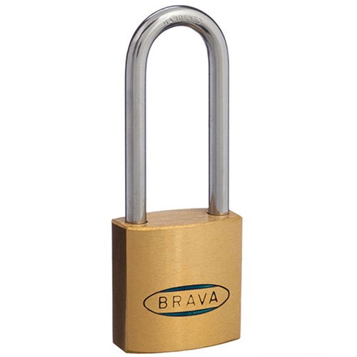 BRAVA 30mm Padlock KA6 4242 Brass with 45mm Steel Shackle - BRP3045KA6