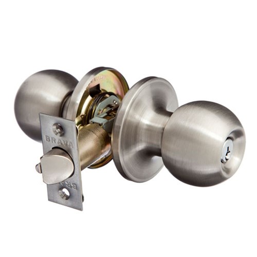 BRAVA Urban Tiebolt Storeroom Knob Set LW4 Profile KD with Adjustable 60/70mm Backset Satin Stainless Steel - BRT3650B