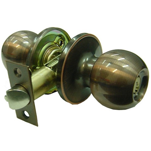 BRAVA Urban Tiebolt Entrance Knob Set LW4 Profile KD with Adjustable 60/70mm Backset Antique Copper BRT3900B - BRT3900B