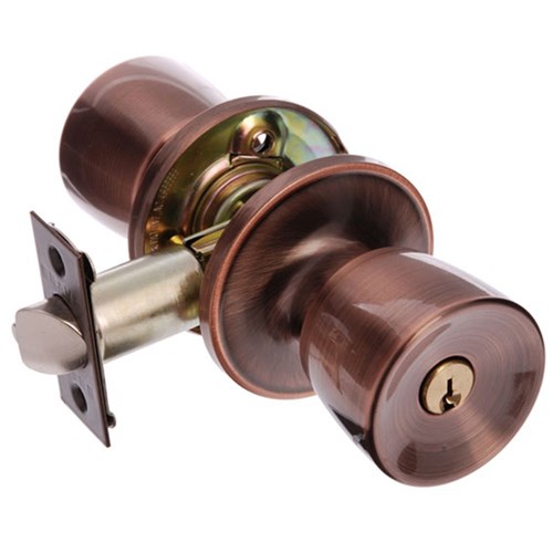 BRAVA Urban Tiebolt Entrance Knob Set LW4 Profile KD with Adjustable 60/70mm Backset Antique Copper BRT6900B - BRT6900B