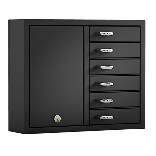 Creone KeyBox 9006E Cabinet 6 Door Unit, Black - CR1413629