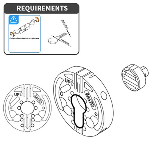 SALTO Danalock Key Turner Adaptor For Euro Profile Cylinders