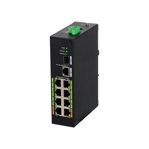 Dahua 10 Port Unmanaged Network Switch with 8 ePoE Ports, 1 Uplink Port and 1 SFP Port - DH-LR2110-8ET-120