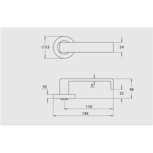 Dormakaba Furniture Vision Round Rose Pair with 12 Lever Black - 8300/12BLK