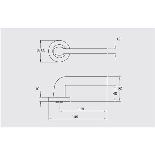 Dormakaba Furniture Vision Round Rose Pair with 1 Lever Black - 8300/1BLK