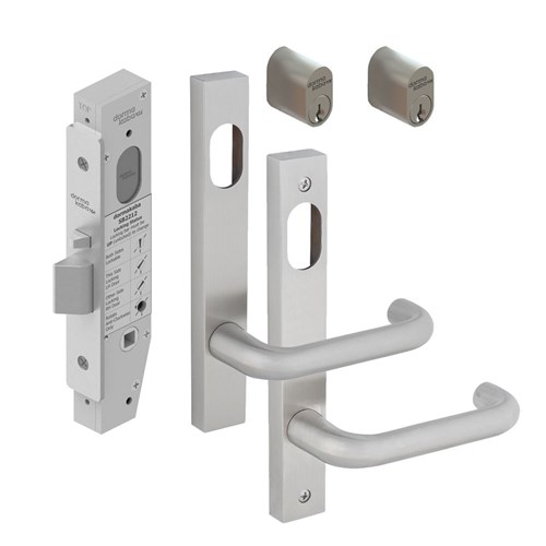 Dormakaba SB2212 Double Cylinder Lock Kit with 6400 Square End Plate Furniture and Cylinders SSS - SB2212KIT/DBL/SSS