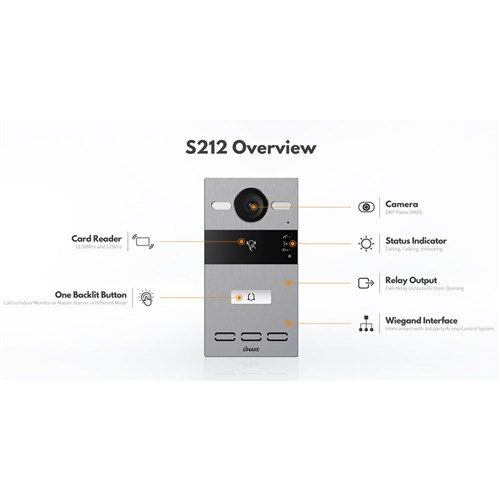 Dnake IP 1-Button Surface Mount Door Station for Intercom Kits - S212