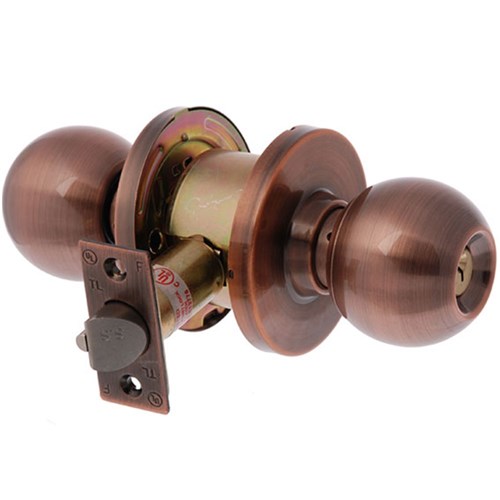 BRAVA Metro EA Series Glass Door Knob Set 70mm Backset Antique Copper - EA3711AC70