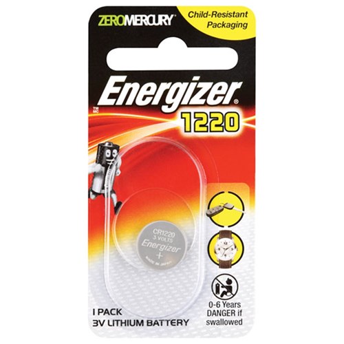 Energizer CR1220 3V Coin Cell Lithium Battery Pack of 1 - E303806400