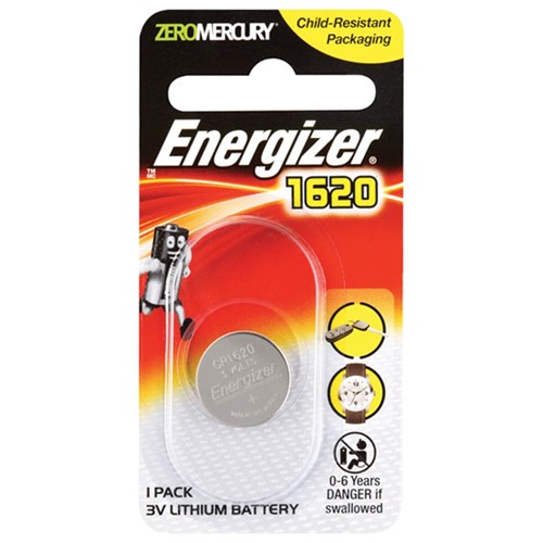 Energizer CR1620 3V Coin Cell Lithium Battery Pack of 1 - E303803900