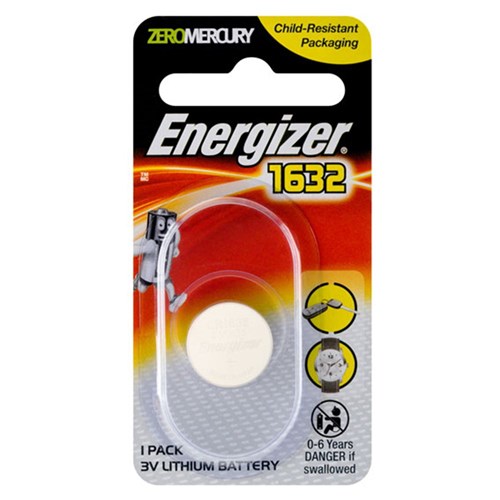 Energizer CR1632 3V Coin Cell Lithium Battery Pack of 1 - E303804500