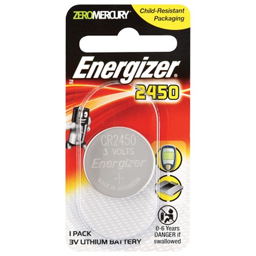 Energizer CR2450 3V Coin Cell Lithium Battery Pack of 1 - E303806200