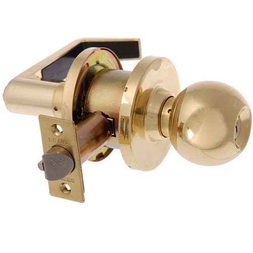 BRAVA Metro EL Series Entrance Lockset with Knob/ Lever 70mm Backset Polished Brass - EL3100PB70