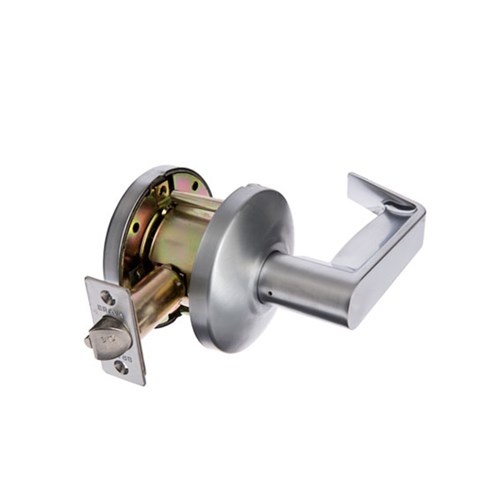 BRAVA Metro EU Series Communicating Lever Set with Internal Lever DDA Compliant and External Blank Rose 70mm Backset Satin Chrome - EU6052SCDDA