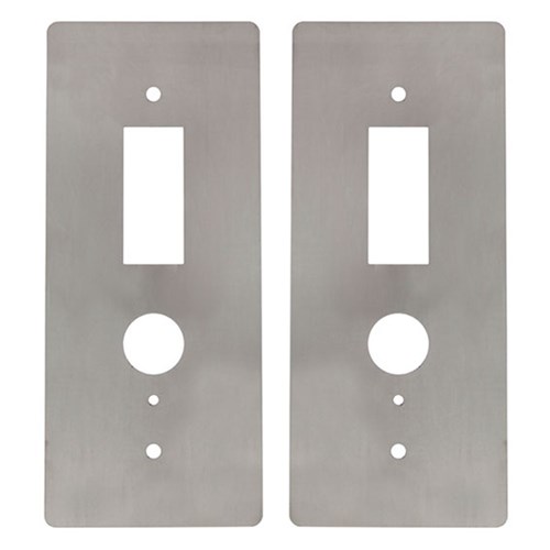 BDS Scar Plate to suit Mortice Locks with Spindle and Cylinder Cut Outs 90x210x1.5mm In SSS Pack of 2 - SCAR PLATE 3572