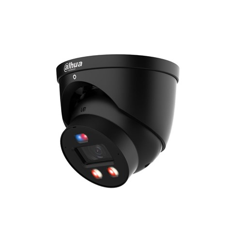 Dahua WizSense Series 8MP Black TiOC Pro 3.0 Active Deterrence Eyeball Network Camera with 2.8mm Fixed Lens, WizColor Technology, IP67 - DH-IPC-HDW3849H-AS-PV-PRO-BLK