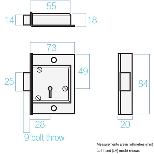 JACKSONS LOCK SAFE JBP6L IRON PLATE TYPE 6 LEVER