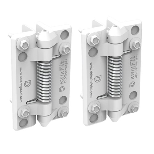 D&D KwikFit Polymer S3 Self Closing Gate Hinge Up To 20KG White (Pair) - KF3SWT