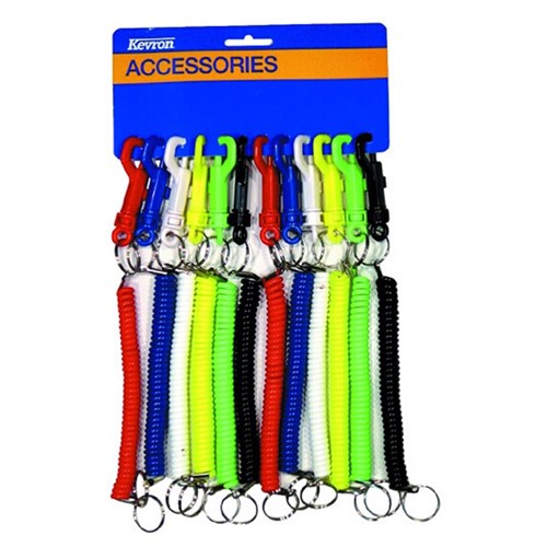 Kevron AL1030 Expanding Coil and Clip Assorted Colours Card of 12 - AL1030 CD12