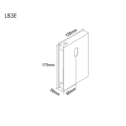 BDS Lock Box to suit Lockwood 3570EL Locks with Cylinder Hole Only 60mm Backset 128x175x30mm - LB3E