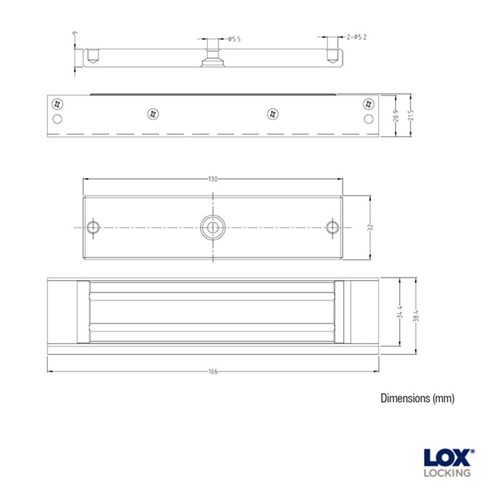 LOX Single Mini Surface Mount Electro Magnetic Lock 180kg - CCW30S