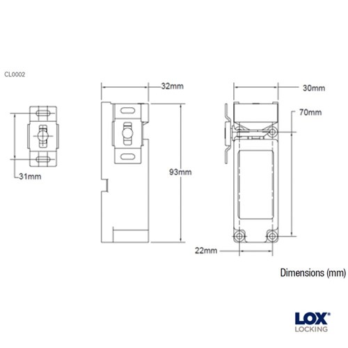 LOX Cabinet Lock 12/24VDC Power to Lock (PTL) or Power to Open (PTO) Monitored - CL0002