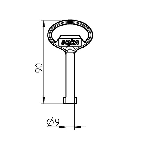 LOCK FOCUS EMKA KEY 1004-05 FORM C DBLE BITTED 3MM BORE