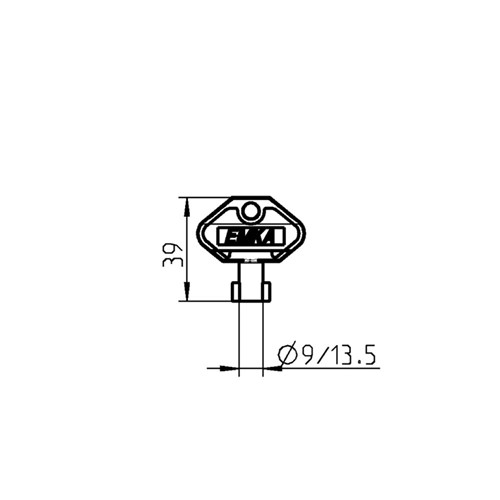 LOCK FOCUS EMKA KEY 1004-36 FORM F 7mm SQUARE