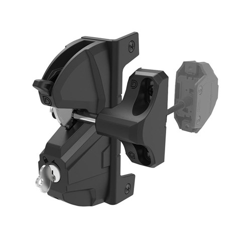 D&D LokkLatch Deluxe S3 Lockable Gate Latch with 49mm Bolt and External Access Kit LW5 Profile KD Black - LLD3LD