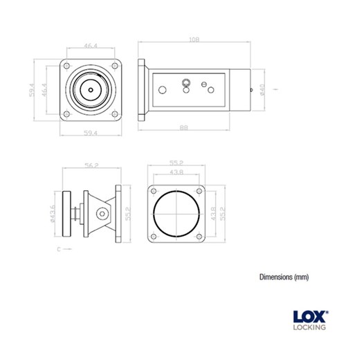 LOX Standard 12VDC Magnetic Door Holder Wall Mount with Extension - R20PCH-12