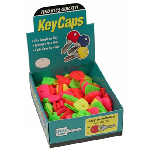 Lucky Line Standard Key Caps in Assorted Neon Colours Display Pack of 200 - 16507