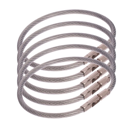 Lucky Line Flex-O-Lock Cable Ring 127mm Nylon Coated Steel in Clear Pack of 5 - 711105