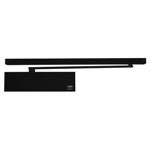 Lockwood Door Closer with Slide Rail, Adjustable EN2-6, Backseck and Delayed Action in Black - 7726SRDABLK