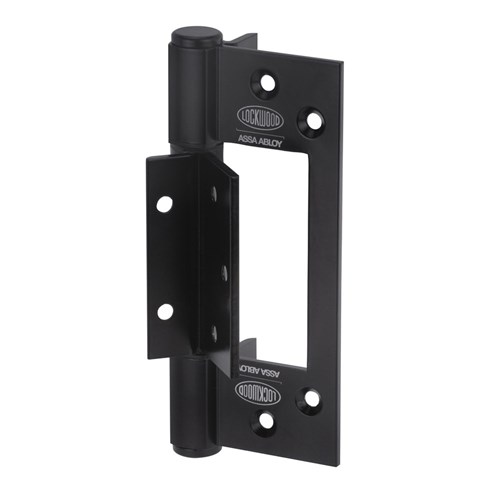 Lockwood Fast Fix Hinge Heavy Duty Wrap Around for Aluminium Doors 130x39x3mm Black - AH130BLK