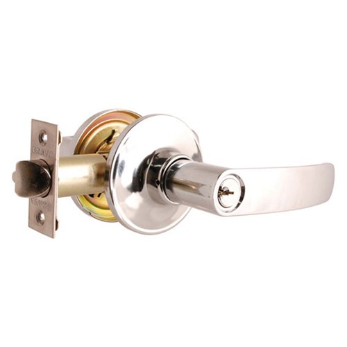 BRAVA Urban LYR Series Tiebolt Entrance Lever Set LW4 Keyed to Differ Adjustable 60/70mm Backset Chrome Plate - LYR200B