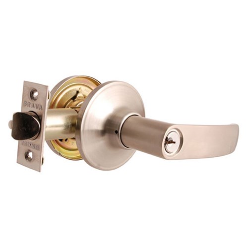 BRAVA Urban LYR Series Tiebolt Entrance Lever Set LW4 Keyed to Differ Adjustable 60/70mm Backset Satin Stainless Steel - LYR600B