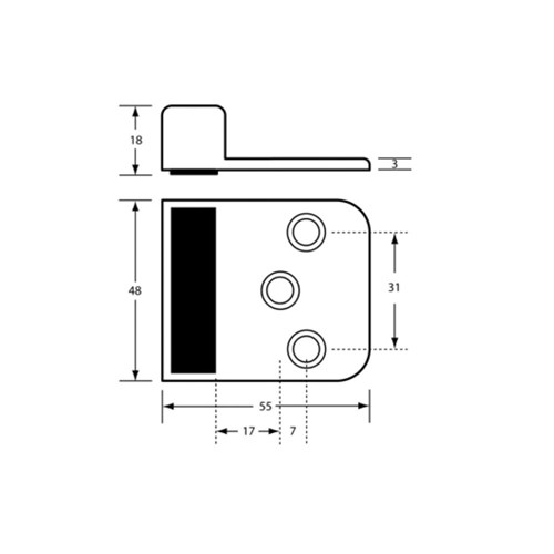 Metlam 101C Door Bumper Concealed Screw Fix Antimicrobial Coated - 101C_BUMP_ANMB