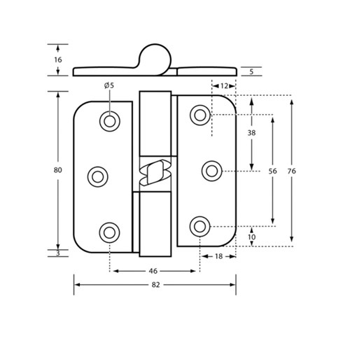 Metlam 106C Gravity Hinge Left Hand Hold Close Concealed Screw Fix Antimicrobial Finish - 106C_LHHC_ANMB
