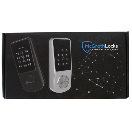 McGrath Locks Ashgrove Smart Deadbolt, Raised Button with Braille, Satin Nickel Finish with 60/70mm Adjustable Bolt