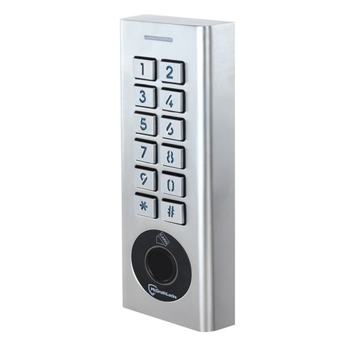 McGrath Locks RBH52 Access Control Keypad With Fingerprint and Built In WiFi, BLE, RFID and Pin Code, 1000 Users, 12V DC, IP66 Rating, Silver Finish